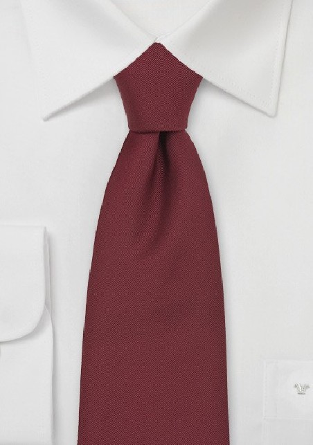 British Mens Tie in Solid Burgundy
