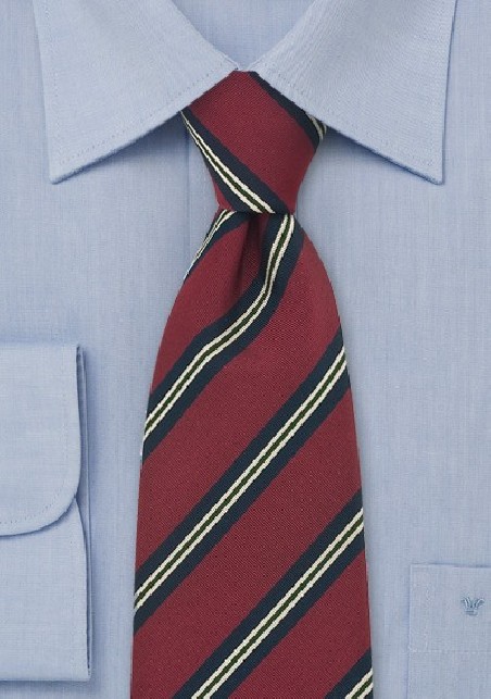 Regimental Tie in Winter Red