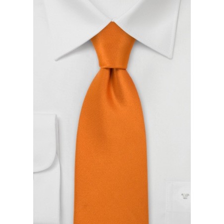 Bright Pumpkin Orange Silk Tie