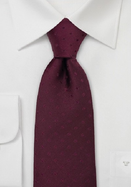 Solid Burgundy Polka Dot Tie