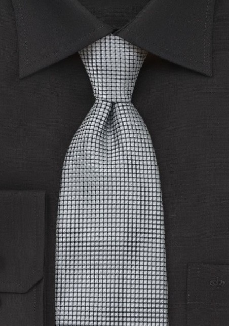 Platinum Silver Mens Silk Tie
