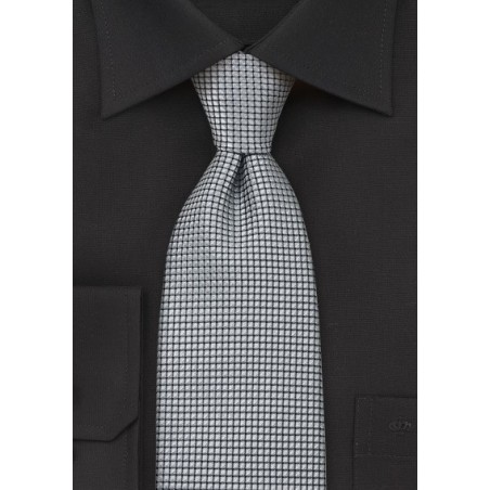 Platinum Silver Mens Silk Tie