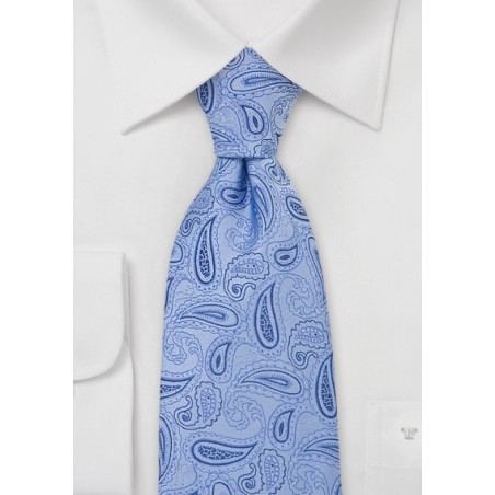 Light Blue Paisley Silk Ties