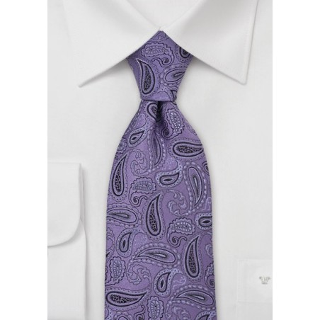 Purple Paisley Silk Necktie