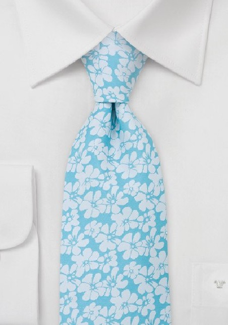 Turqouise Floral Necktie