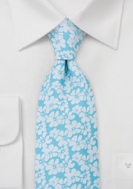 Turqouise Floral Necktie