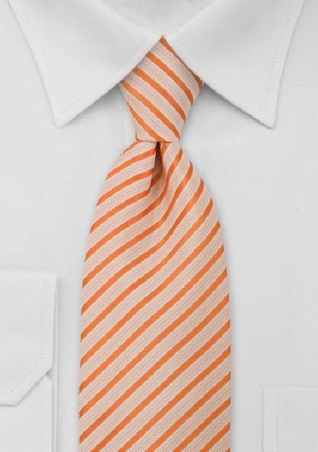 Striped Tie in Orange White