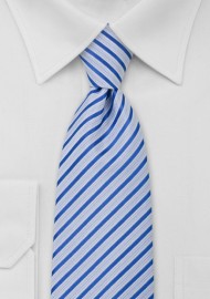 Striped Necktie in Light Blue White