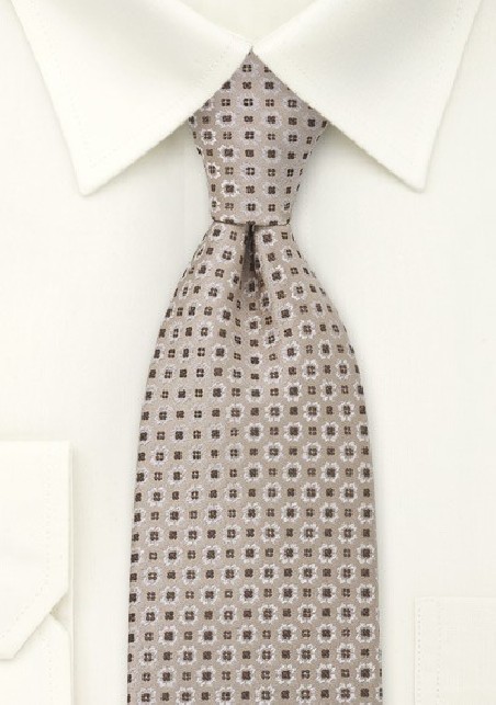Light Brown Foulard Mens Tie