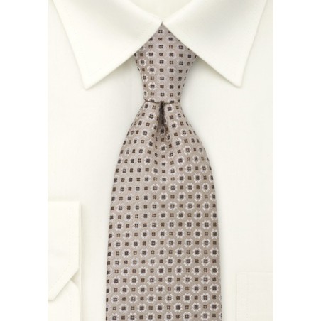 Light Brown Foulard Mens Tie