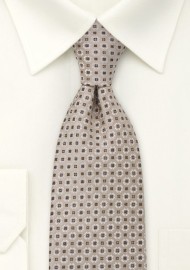 Light Brown Foulard Mens Tie