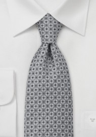 Mens Silk Tie in Silver Gray