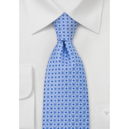 Light Blue Foulard Silk Tie