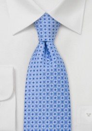 Light Blue Foulard Silk Tie
