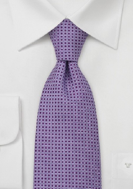 Lavender Tie with Purple Checks