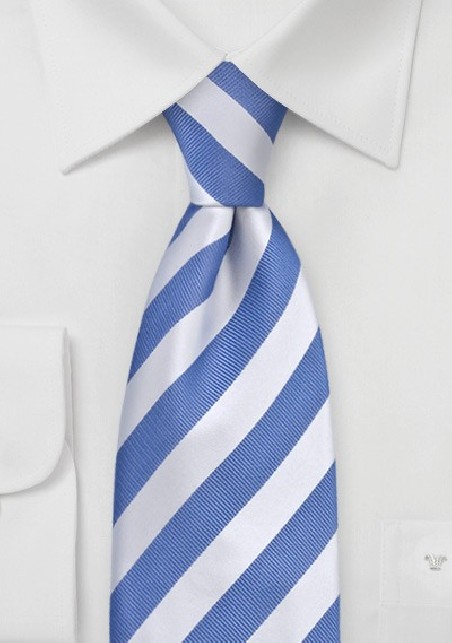 Light Blue and White Striped Kids Tie