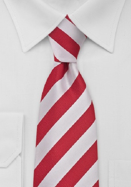 Bright Red and White Tie