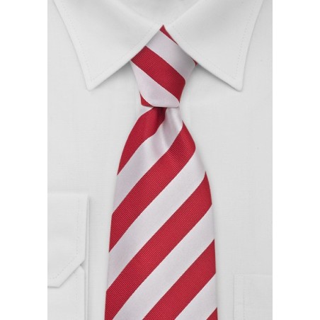 Bright Red and White Tie