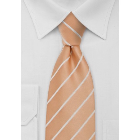 Peach Orange Striped Mens Tie