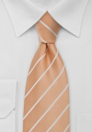 Peach Orange Striped Mens Tie