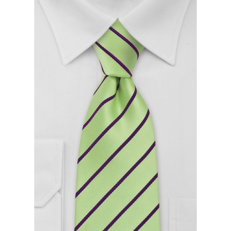 Striped Tie in Mint Green Purple