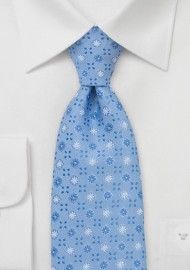 Light Blue Floral Necktie