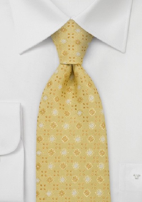 Floral Tie in Maize Yellow