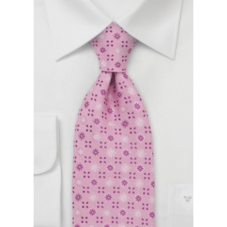 Pink Floral Mens Tie