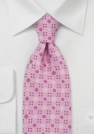 Pink Floral Mens Tie