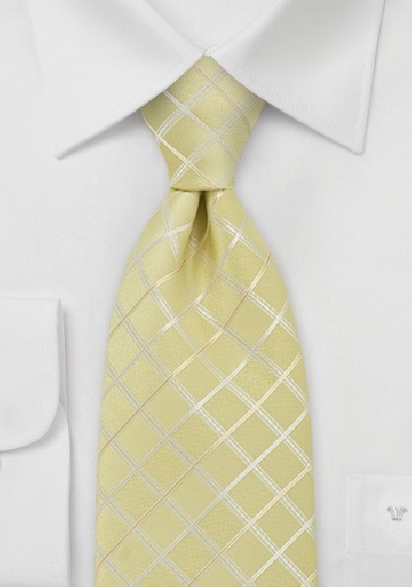 Light Yellow Check Pattern Tie