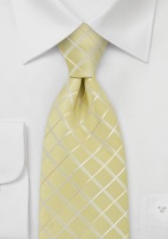 Light Yellow Check Pattern Tie