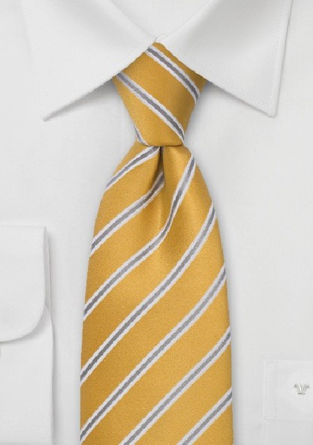 Golden Yellow and Gray Necktie