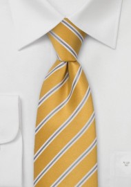 Golden Yellow and Gray Necktie