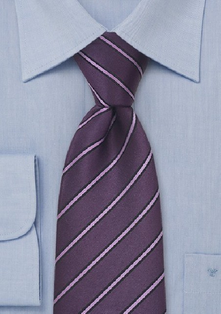 Striped Tie Violet and Lavender