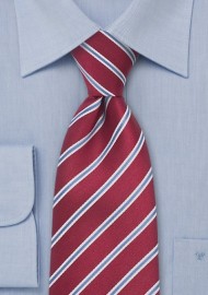 Silk Tie in Cherry-Red and Baby-Blue