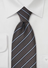 Auburn and Light Blue Silk Tie