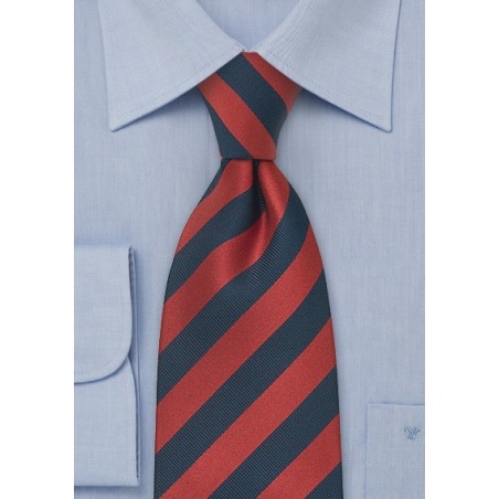 Navy Red Striped XL Necktie