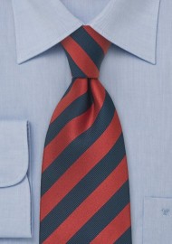 Navy Red Striped XL Necktie