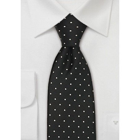 Black & White Polka Dot Tie in XL