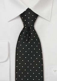 Black & White Polka Dot Tie in XL