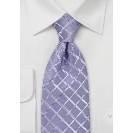 Light Purple Checkered Tie