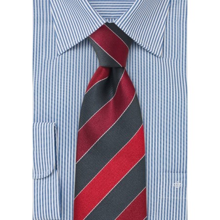 Gray and Cherry Red Necktie