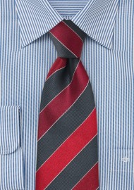 Gray and Cherry Red Necktie
