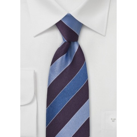 Striped Tie Dark Purple and Blue