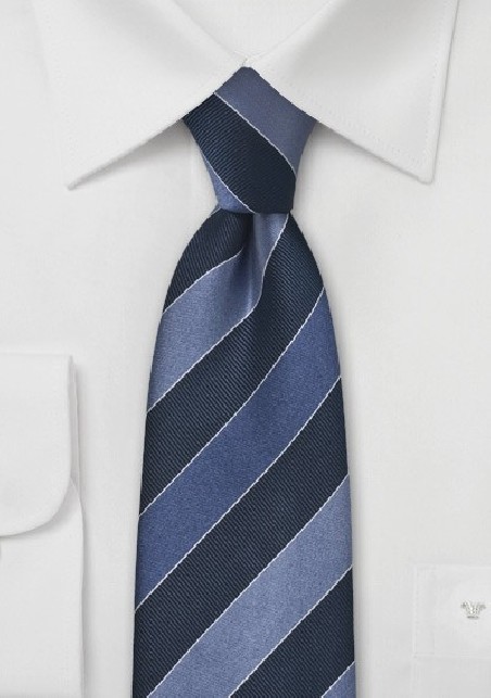 Navy and Blue Striped Tie