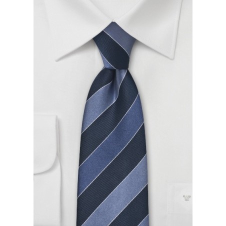 Navy and Blue Striped Tie