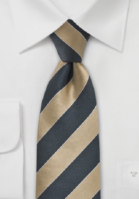 Tan and Gray Striped Tie