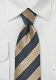 Tan and Gray Striped Tie