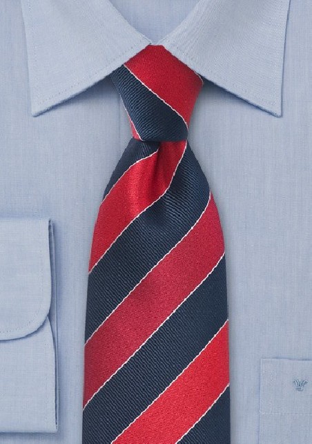 Navy and Red Striped Tie