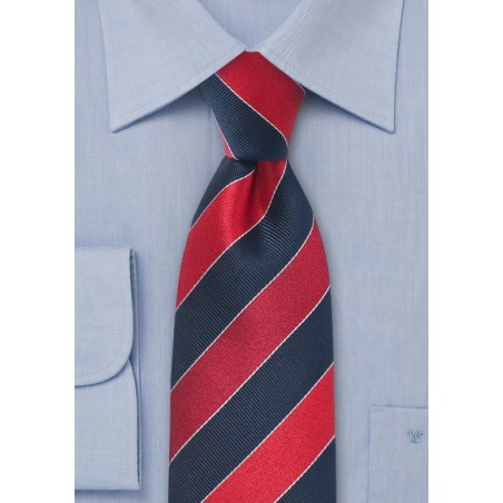 Navy and Red Striped Tie